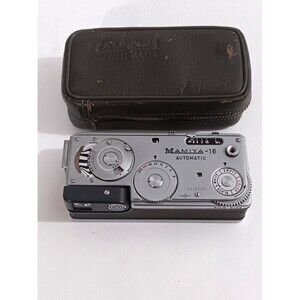 Vintage Mamiya 16 Automatic Camera & Case- turns on